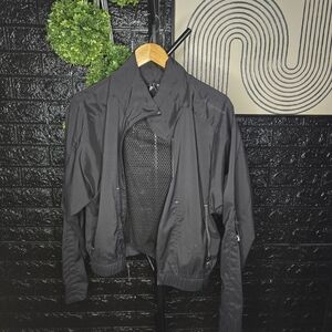 Adidas Black Bomber Jacket with Ribbed Details